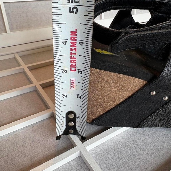 Black Dark Glam‎ Vamp Romantic Gothy Whimsygoth Platform Wedge Sandals size 10 - Picture 6 of 8